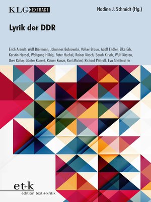 cover image of KLG Extrakt--Lyrik der DDR